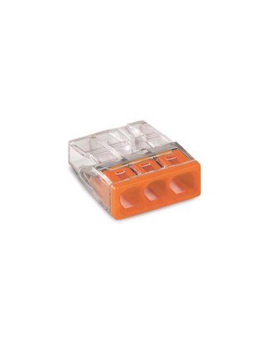 BORNE POUR BOÎTE DE DÉRIVATION COMPACT - POUR CONDUCTEURS RIGIDES - MAX. 2,5 mm² - 3 CONDUCTEURS - COUVERCLE ORANGE