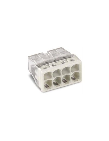 CONECTOR DE EMPALME COMPACT - PARA CONDUCTORES SÓLIDOS - máx. 2.5 mm² - 8 CONDUCTORES - CARCASA TRANSPARENTE - TAPA GRIS CLARO