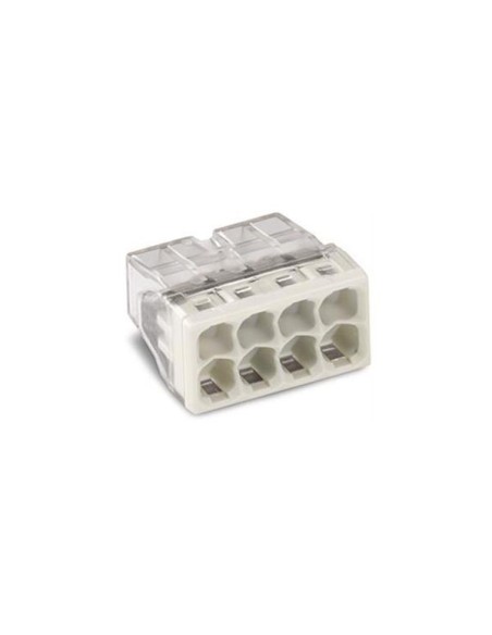 COMPACT SPLICING CONNECTOR - FOR SOLID CONDUCTORS - max. 2.5 mm² - 8-CONDUCTOR - TRANSPARENT HOUSING - LIGHT GREY COVER