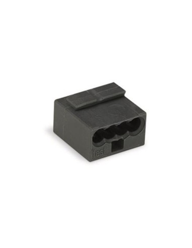 BORNA PARA CAJAS DE DERIVACIÓN MICRO DE 4 CONDUCTORES - PUSH-WIRE - GRIS OSCURO