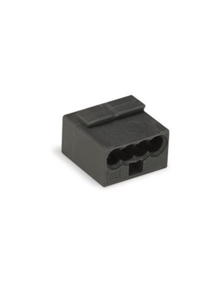 MICRO PUSH-WIRE CONNECTOR FOR JUNCTION BOXES 4-CONDUCTOR TERMINAL BLOCK, DARK GREY