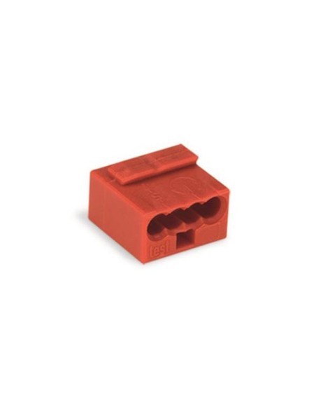 MICRO PUSH-WIRE CONNECTOR FOR JUNCTION BOXES 4-CONDUCTOR TERMINAL BLOCK, RED