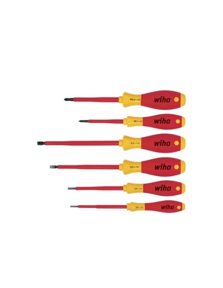 Wiha Screwdriver set SoftFinish® electric Slotted, Phillips 6-pcs. (00833)