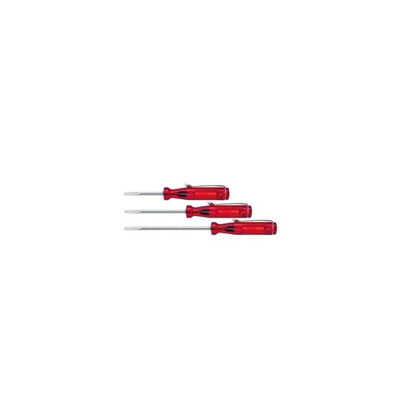 Wiha Small screwdriver Slotted transparent-red, with push-on clip (01538) 3,0 mm x 60 mm