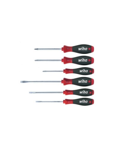 Wiha Jeu de tournevis SoftFinish® Fente, Phillips, Pozidriv 6 pcs (26113)