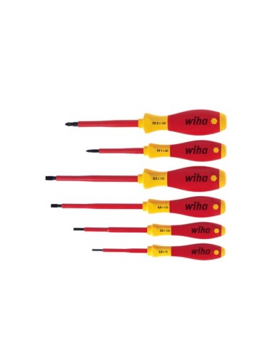 Wiha Jeu de tournevis SoftFinish® electric Fente, Pozidriv 6 pcs (25477)