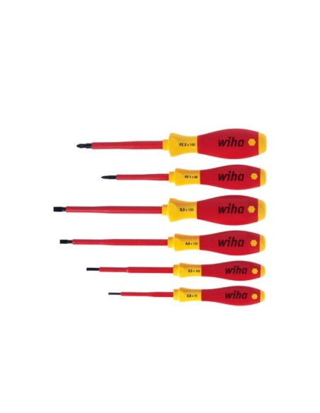 Wiha Screwdriver set SoftFinish® electric Slotted, Pozidriv 6-pcs. (25477)