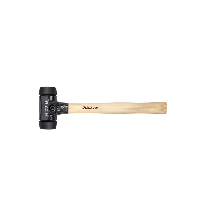 Wiha Soft-faced hammer Safety medium soft/medium soft with hickory wooden handle, round hammer face (26432) 50 mm