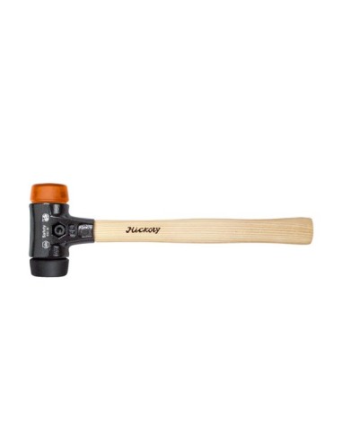 Wiha Soft-faced hammer Safety medium soft/hard with hickory wooden handle, round hammer face (26612) 40 mm