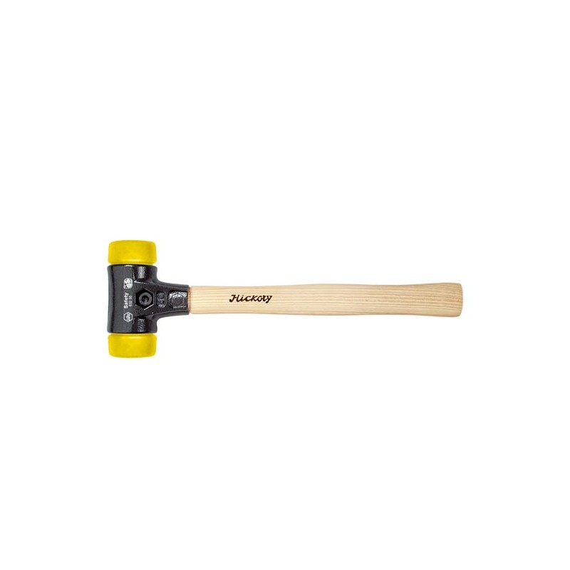 Wiha Kunststof hamer Safety middelhard/middelhard met hickorysteel, rond-slagkop (26641) 40 mm