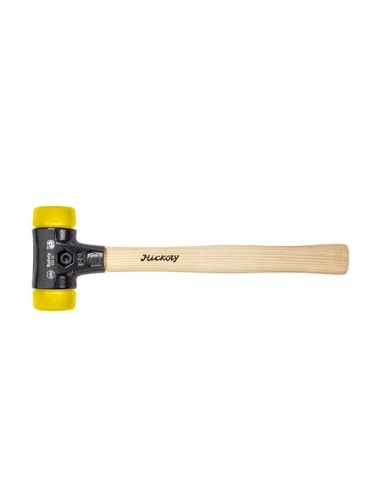 Wiha Martillo de cara blanda Safety semiduro/semiduro con mango de madera Hickory, cabezal redondo (26642) 50 mm