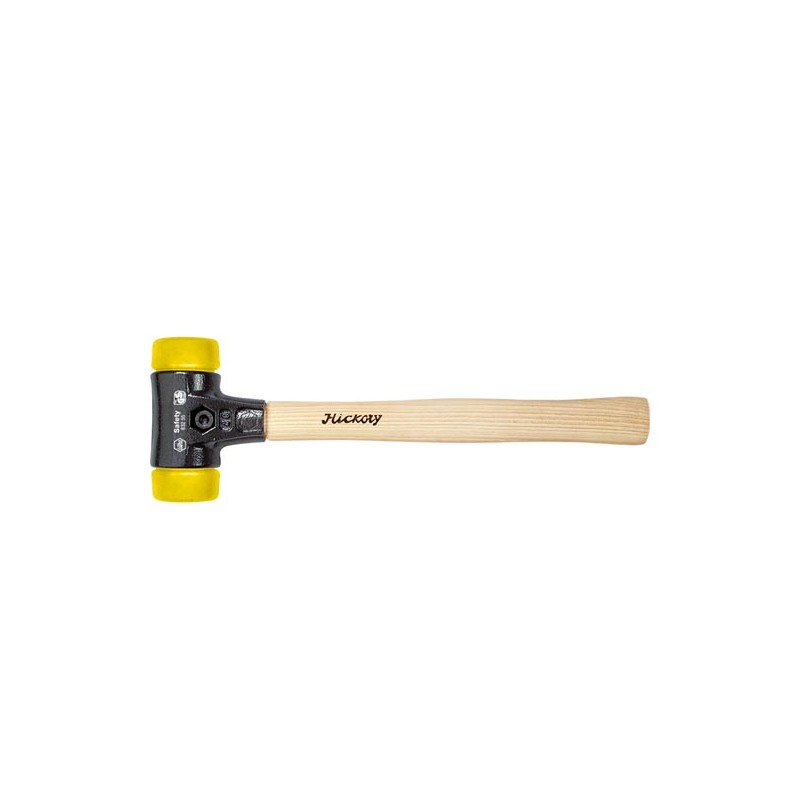 Wiha Soft-faced hammer Safety medium hard/medium hard with hickory wooden handle, round hammer face (26642) 50 mm
