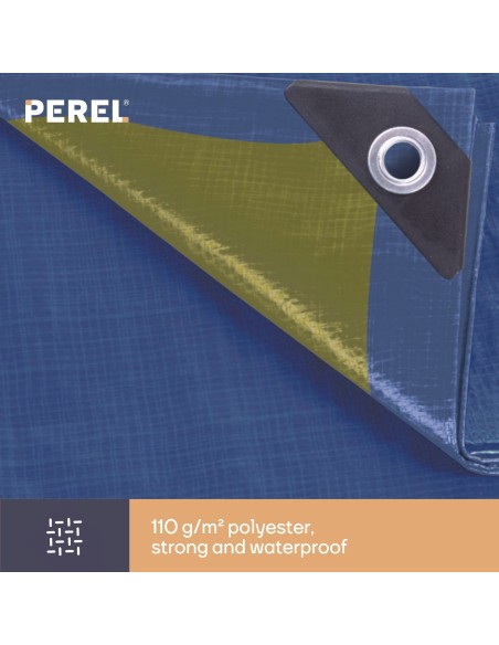 Abdeckplane - Blau/Khaki - Strapazierfähig - 2 x 4 m