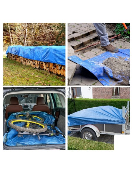 Tarpaulin - Blue/Khaki - Strong - 3 x 6 m