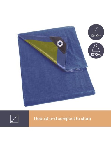 Abdeckplane - Blau/Khaki - Strapazierfähig - 10...