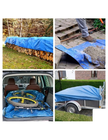 Tarpaulin - Blue/Khaki - Strong - 12 x 15 m
