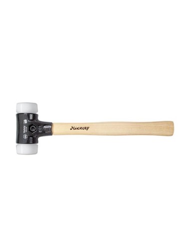 Wiha Massette Safety avec embouts ronds mi-souples/très durs avec manche en hickory, embout de massette rond (26648) 80 mm