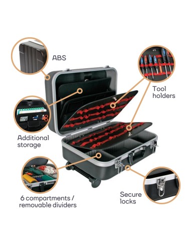 MALLETTE TROLLEY EN ABS - 461 x 335 x 190 mm