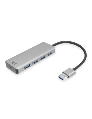 Concentrador USB 3.1 de 4 puertos con adaptador de corriente externo