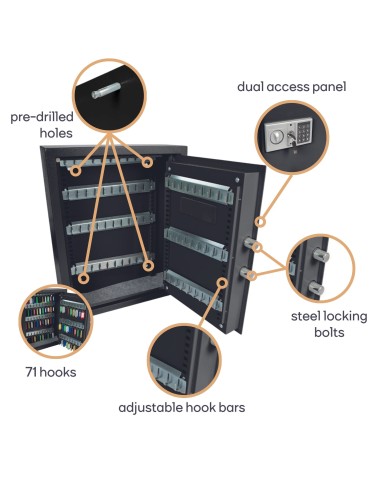 KEY LOCK SAFE - 45 x 36 x 12 cm - 71 keys