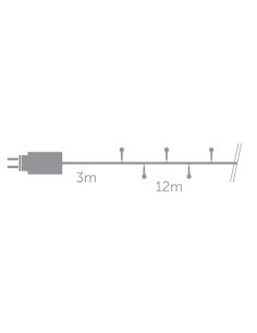 Cherry Light LED - 12 m - 120 rote Lampen - grünes Kabel... 2