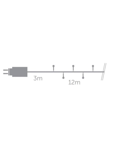 Cherry Light LED - 12 m - 120 rote Lampen - grünes Kabel - 24 V