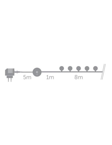Colourlight - 8 m - 16 RGB-lampen - zwart draad...