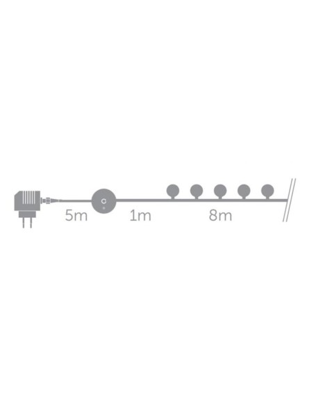Colourlight - 8 m - 16 RGB-lampen - zwart draad - 12 V