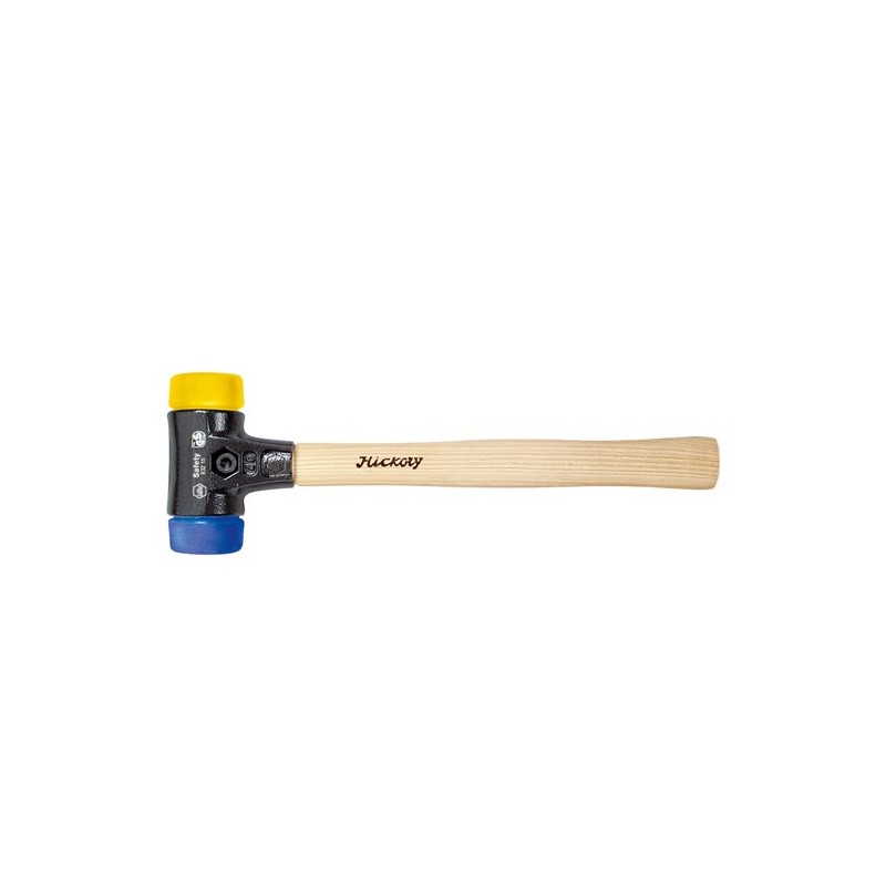Wiha Schonhammer Safety weich/mittelhart mit Hickory-Holzstiel, Rund-Schlagkopf (26656) 60 mm