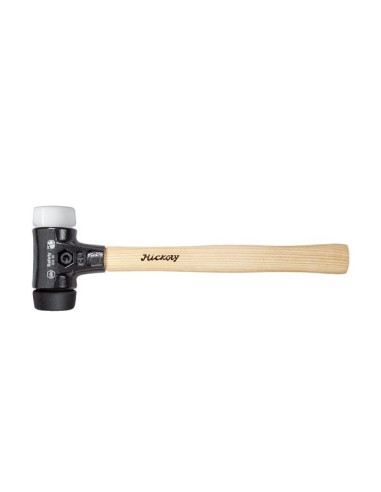 Wiha Soft-faced hammer Safety medium soft/very hard with hickory wooden handle, round hammer face (26658) 40 mm