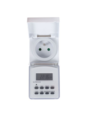 DIGITAL TIMER - WEEKLY PROGRAMMABLE - FOR OUTDOOR USE - PIN EARTH