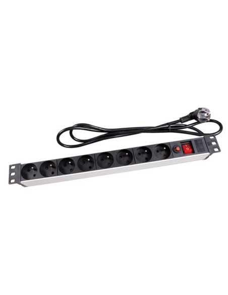 BLOC MULTIPRISE - 8 PRISES - TERRE FRANÇAISE - POUR RACK 19"