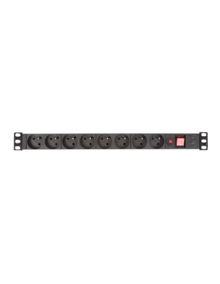 BLOC MULTIPRISE - 8 PRISES - TERRE FRANÇAISE - POUR RACK 19"