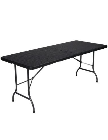 TABLE PLIANTE - IMITATION ROTIN - 180 x 75 x 74 cm