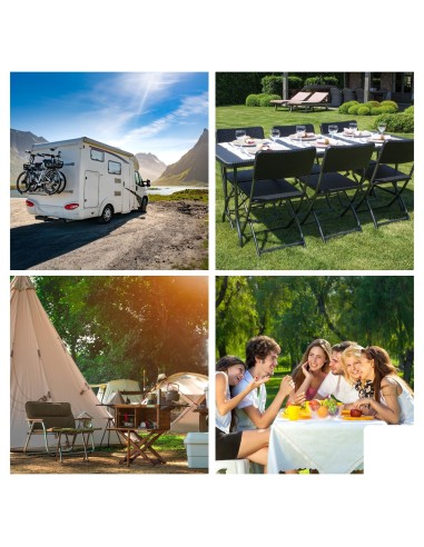 KLAPPTISCH - IN RATTAN-OPTIK - 180 x 75 x 74 cm