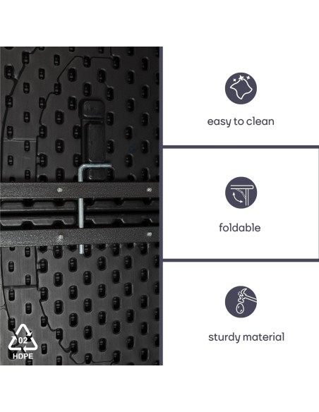 VOUWTAFEL - ROTANLOOK - 180 x 75 x 74 cm