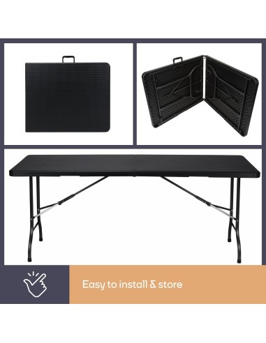 VOUWTAFEL - ROTANLOOK - 180 x 75 x 74 cm