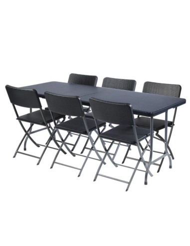 FOLD-IN-HALF TABLE - RATTAN PATTERN - 180 x 75...