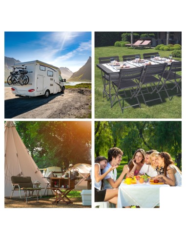 FOLD-IN-HALF TABLE - WOOD PATTERN - 180 x 75 x...