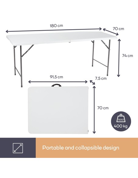 FOLD-IN-HALF TABLE - 180 x 70 x 74 cm