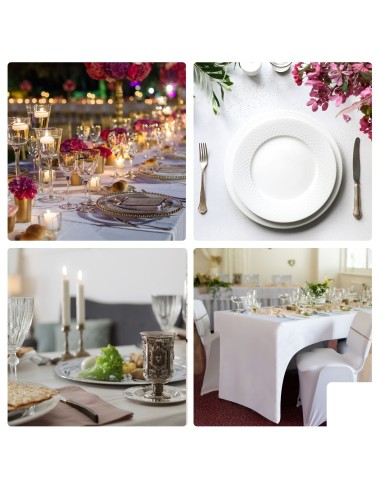 Rectangular table cover - arched - white