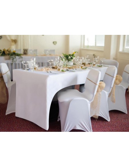 Hoes voor rechthoekige tafel - boogvormig - wit