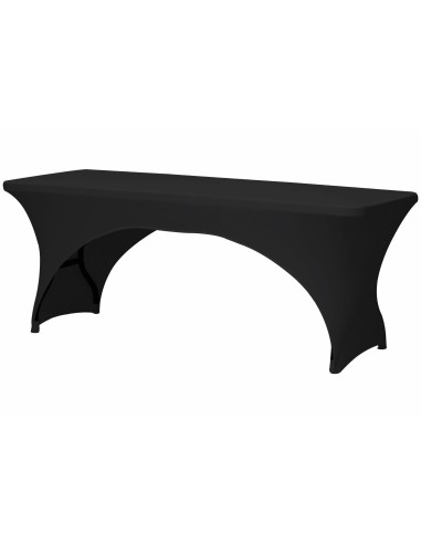 Housse extensible pour table rectangulaire - arqué - noir