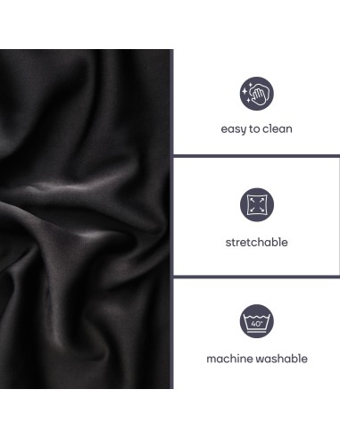 Hoes voor rechthoekige tafel - boogvormig - zwart