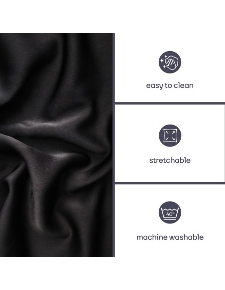 Hoes voor rechthoekige tafel - boogvormig - zwart