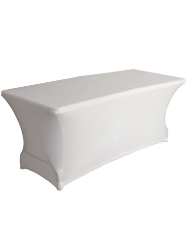 Housse extensible pour table rectangulaire - blanc