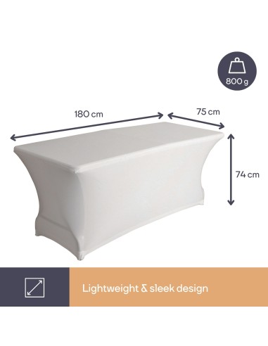 Housse extensible pour table rectangulaire - blanc