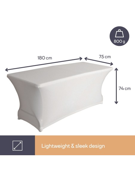 Rectangular table cover - stretch - white