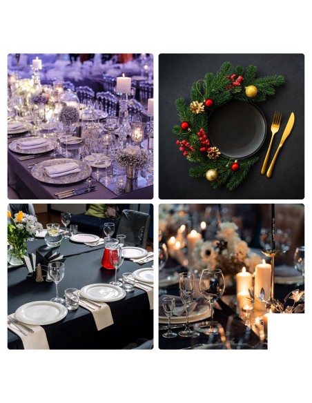 Husse für rechteckigen Tisch - Stretchstoff - Schwarz