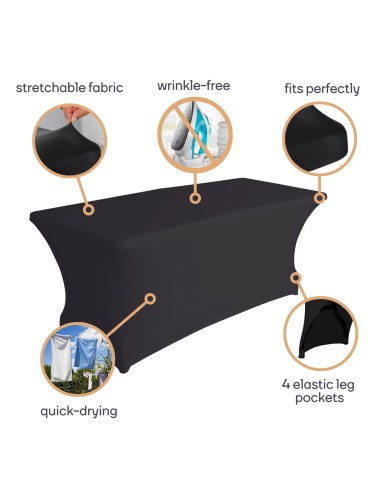 Husse für rechteckigen Tisch - Stretchstoff -...